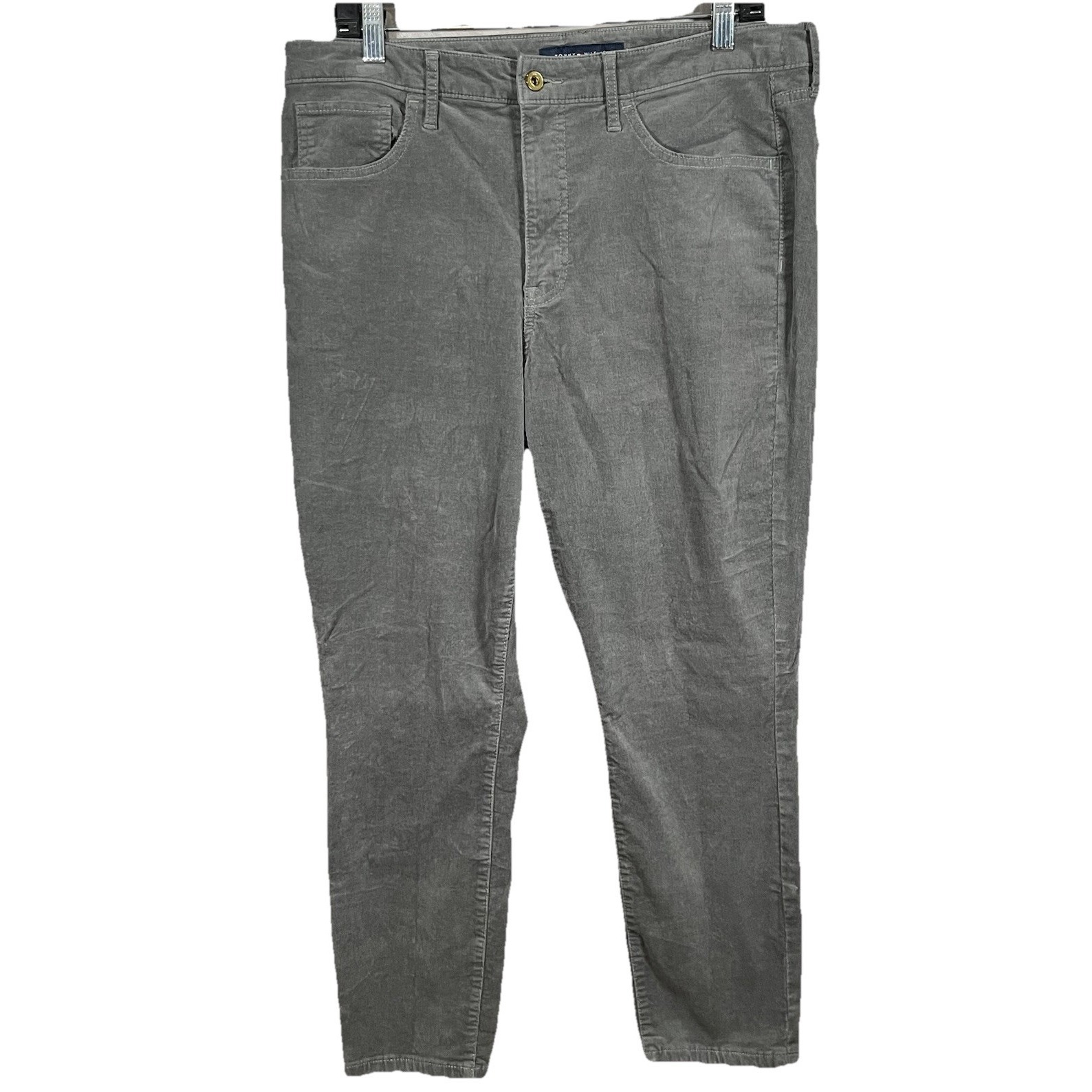 Tommy Hilfiger Corduroy Pants Women's Size 14 Gray Tribeca Skinny Business